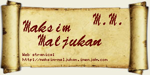 Maksim Maljukan vizit kartica